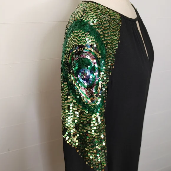 Trina Turk peacock sequin mini dress size 6 - Picture 5 of 15